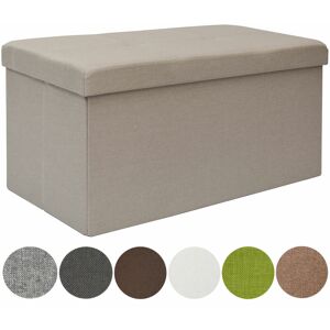 Dunedesign Folding Ottoman with partition 76x38x38cm Beige - beige