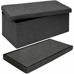 Dunedesign Folding Ottoman 76x38x38cm 80L rectangular upholstered Grey - grau