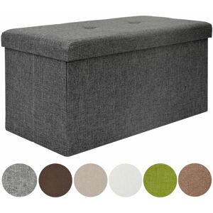 Dunedesign - folding Ottoman with partition 76x38x38cm Grey - grau