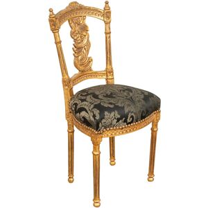 Biscottini - French Louis xvi style armchair in solid beech wood - gold and black