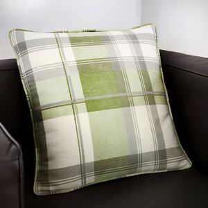 Fusion Balmoral Check 100% Cotton Filled Cushion, Green, 43 x 43 Cm