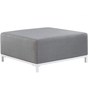 Beliani - Outdoor Indoor Ottoman Sofa Upholstered Grey Fabric Black Legs Rovigo - Grey