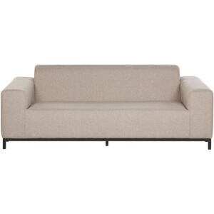 BELIANI Modern Outdoor Indoor Sofa Weather-Resistant Beige Fabric Black Legs Rovigo - Beige