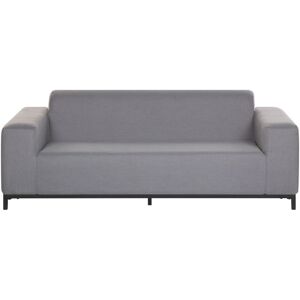 BELIANI Modern Outdoor Indoor Sofa Weather-Resistant Grey Fabric Black Legs Rovigo - Grey