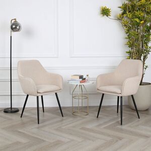 RAYGAR Genesis muse Chair in Boucle Fabric x 2 - Cream