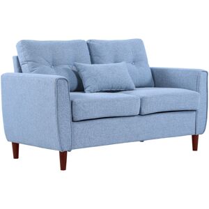 Modern Chic Loveseat with Armrest Spring Padding for Home Office Blue - Blue - Homcom