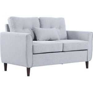 Modern Chic Loveseat with Armrest Spring Padding for Home Office Grey - Grey - Homcom