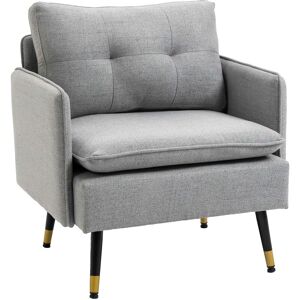 Modern Upholstered One Seater Sofa for Bedroom Living Room Dark Grey - Grey - Homcom