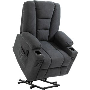 Homcom - Riser and Recliner Chair w/ Remote, Lift Chair for Elderly, Charcoal Grey - Charcoal grey