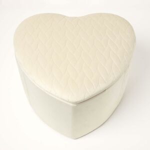 Homescapes - Arundel Heart-Shaped Velvet Footstool with Storage, Cream - Cream