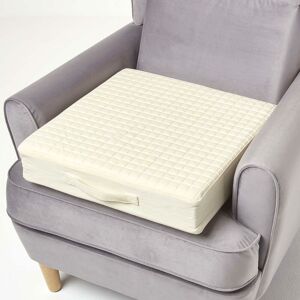 Homescapes - Cream Cotton Orthopaedic Foam Armchair Booster Cushion - Cream