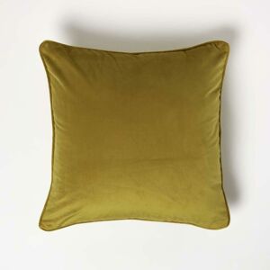 Homescapes - Gold Filled Velvet Cushion with Piped Edge 46 x 46 cm - Gold