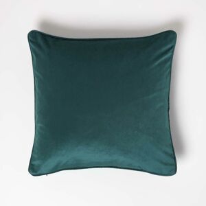 Homescapes - Green Filled Velvet Cushion with Piped Edge 46 x 46 cm - Green