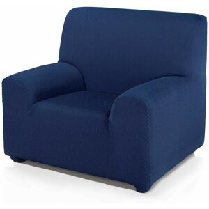 HOMESCAPES Single Seat 'Iris' Armchair Cover Elasticated Slipcover Protector, Navy - Navy - Navy