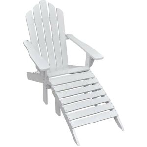 Hommoo Garden Chair with Ottoman Wood White VD26271