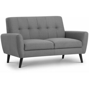 NETFURNITURE Honcho 2 Seater Compact Sofa Grey Linen Fabric - Grey