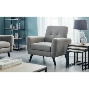 NETFURNITURE Honcho Compact Chair Grey Linen Fabric - Grey