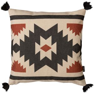 Indoor and Outdoor Cushion - 43cm x 43cm - Aztec Terracotta, Ready Fibre Filled, Water Resistant - Decorative Scatter Cushions for Garden Chair,