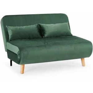 Home Detail - Keller Green Velvet double Futon Sofa Bed