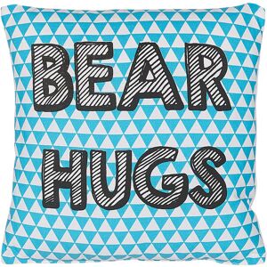 Beliani - Kids Cushion Bear Hugs Print Blue Cotton No Zip 40 x 40 cm Radzkot - Blue