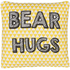 Beliani - Kids Cushion Bear Hugs Print Yellow Cotton No Zip 40 x 40 cm Radzkot - Yellow