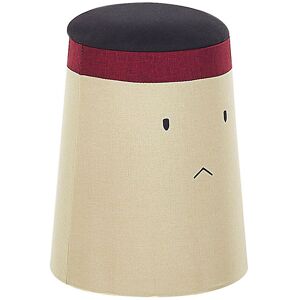 BELIANI Kids Pouffe Warrior Footstool Upholstered with Storage Beige Samurai - Beige