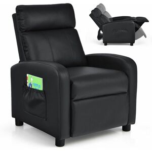 COSTWAY Kids Recliner Chair pu Leather Ergonomic Adjustable Sofa Chair Lounge Chair