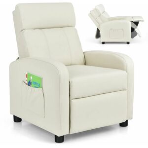 COSTWAY Kids Recliner Chair pu Leather Ergonomic Adjustable Sofa Chair Lounge Chair