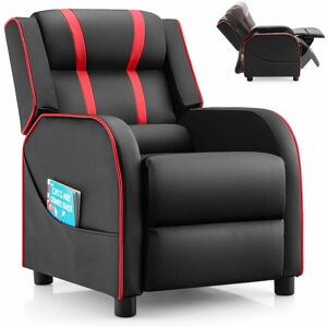 COSTWAY Kids Recliner Chair Toddler Ergonomic pu Leather Sofa Couch Upholstered Armchair