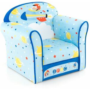 COSTWAY Kids Sofa Children Armrest Upholstered Chair Cute Pattern Armchair Solid Frame