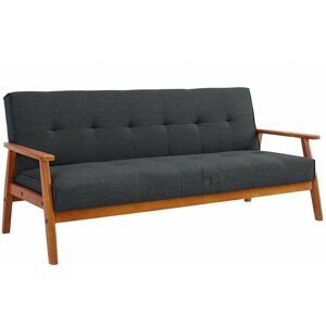 Home Detail - Langford charcoal sofabed with dark wood