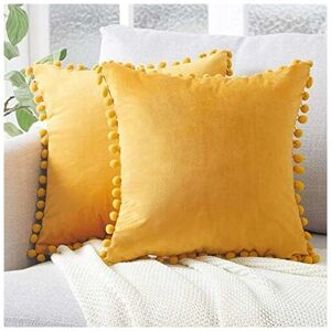 Langray - 2 pc cushion de de velvet cilla decorative cando taie full boule pure color super steght house room solon