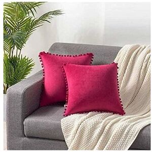 LANGRAY 2 pc cushion de de velvet decorative chips chipowcasa taie full boule pure pure color have suggested Cambino Cambare pilow of cane soop (fuchsia)