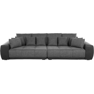 BELIANI Large Oversize Living Room 4 Seater Sofa Upholstered Fabric Grey and Black Torpo - Grey