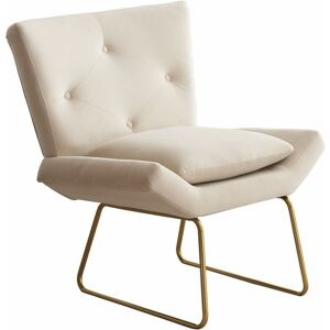 NICEME Large Size Occasional Armchair Accent Chair Velvet Tub Chair Armchair for Living Room (Cream) - Cream