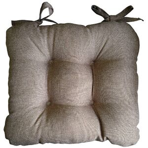 Linen-Look Seat Pad Coffee - Le Chateau