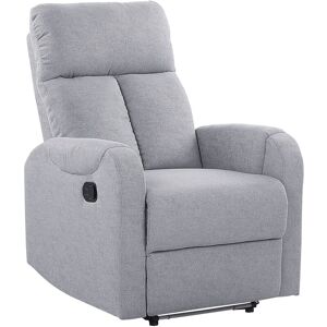 Beliani - Upholstered Fabric Recliner Chair White led Lights usb Port Armchair Grey Somero - Grey