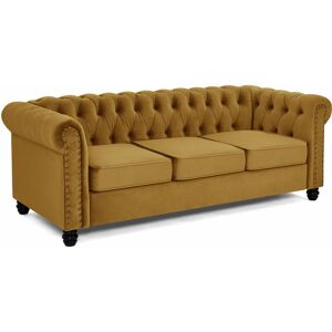 Home Detail - Chesterfield Velvet Fabric 3 Seater Sofa, Gold