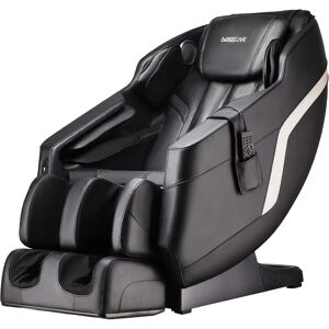 LIVINGANDHOME Black Faux Leather Massage Chair with Remote