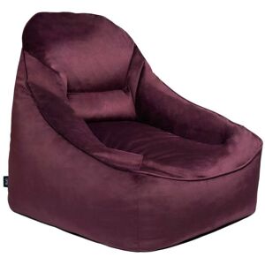 Velvet Bean Bag Armchair - High back Bean Bags Lounge - Large Bean Bag Chair - Gaming Bean Bag - Durable Pouffe - Aubergine - Loft 25