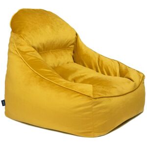 Velvet Bean Bag Armchair - High back Bean Bags Lounge - Large Bean Bag Chair - Gaming Bean Bag - Durable Pouffe - Tumeric - Loft 25