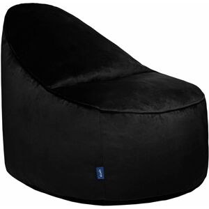 Lounger Beanbag Chair for Indoor - Soft Beanbag Chair for Living Room - Lightweight Pouf Lounger for Relaxing - Black (Soft Velvet) - Loft 25