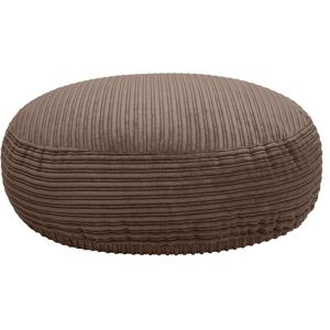 Cord Bean Bag Footstool, Indoor Beanbag footrest - Living room bean bag Pouf - Round beanbag Legrest with Filling - Mocha - Loft 25