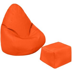 LOFT 25 Kids Bean Bag for Indoor Outdoor, Water Resistant Children's pouffes for Livingroom, Gaming High Back beanbag chair with Fiiling - (Orange, BeanBag