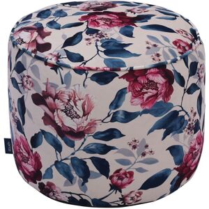 LOFT 25 Printed Bean Bag Ottoman - Comfy beanbag Footstool - Indoor Beanbag footrest - Velvet bean bag Pouf - Durable beanbag Legrest - Spring Peonies - Loft