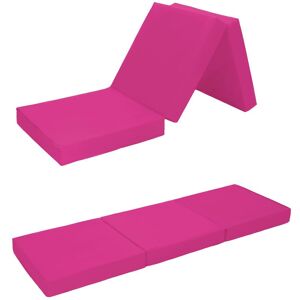 Ready Steady Bed - Single z Bed, Water Resistant Futon, Folding Camping Mattress, Living room Sofa Bed, Indoor Chair Bed - Pink