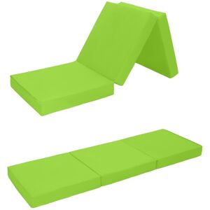 Ready Steady Bed - Single z Bed, Water Resistant Futon, Folding Camping Mattress, Living room Sofa Bed, Indoor Chair Bed - Lime