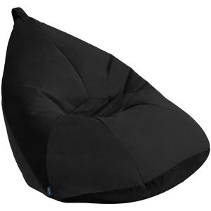 Velvet Bean Bag Lounger with Carry Handle, Soft Bean bag Chair for Indoor, Black - Loft 25