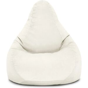 Indoor Bean Bag Chair, Soft Velvet bean bags for Living room, High Back Bean Bag Pouffes with Soft Filling - Cream - Loft 25