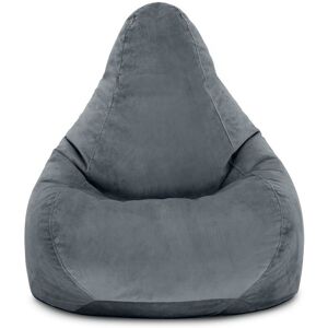 Indoor Bean Bag Chair, Soft Velvet bean bags for Living room, High Back Bean Bag Pouffes with Soft Filling - Charcoal - Loft 25